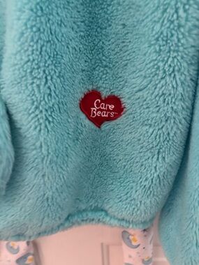 Care Bears oversized eared hoodie & pants -bear blue with Red Heart Logo on back